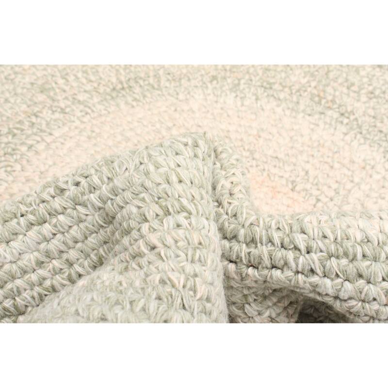 ECARPETGALLERY Braid weave Sienna Beige Wool Rug - 3'11 x 3'11