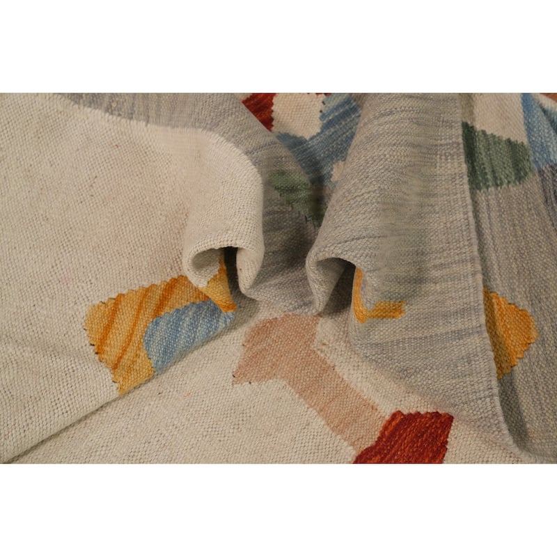 Hand Woven Southwestern Wool Beige Geometric Area Rug - 9' 11'' X 8' 0''