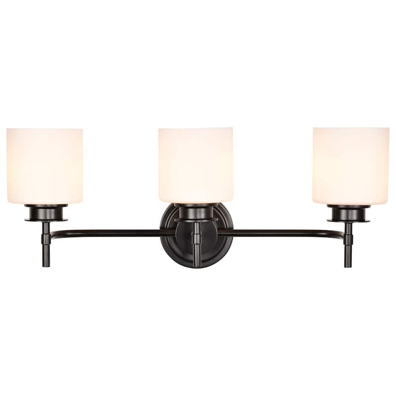 Warren 3 Light Vanity Gun Metal with Satin White Glass - Gun Metal