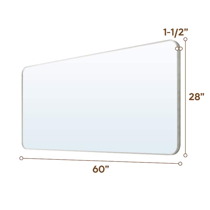 Modern Bathroom Rectangular Wall Mounted Anodized Aluminum Framed Vanity Mirror