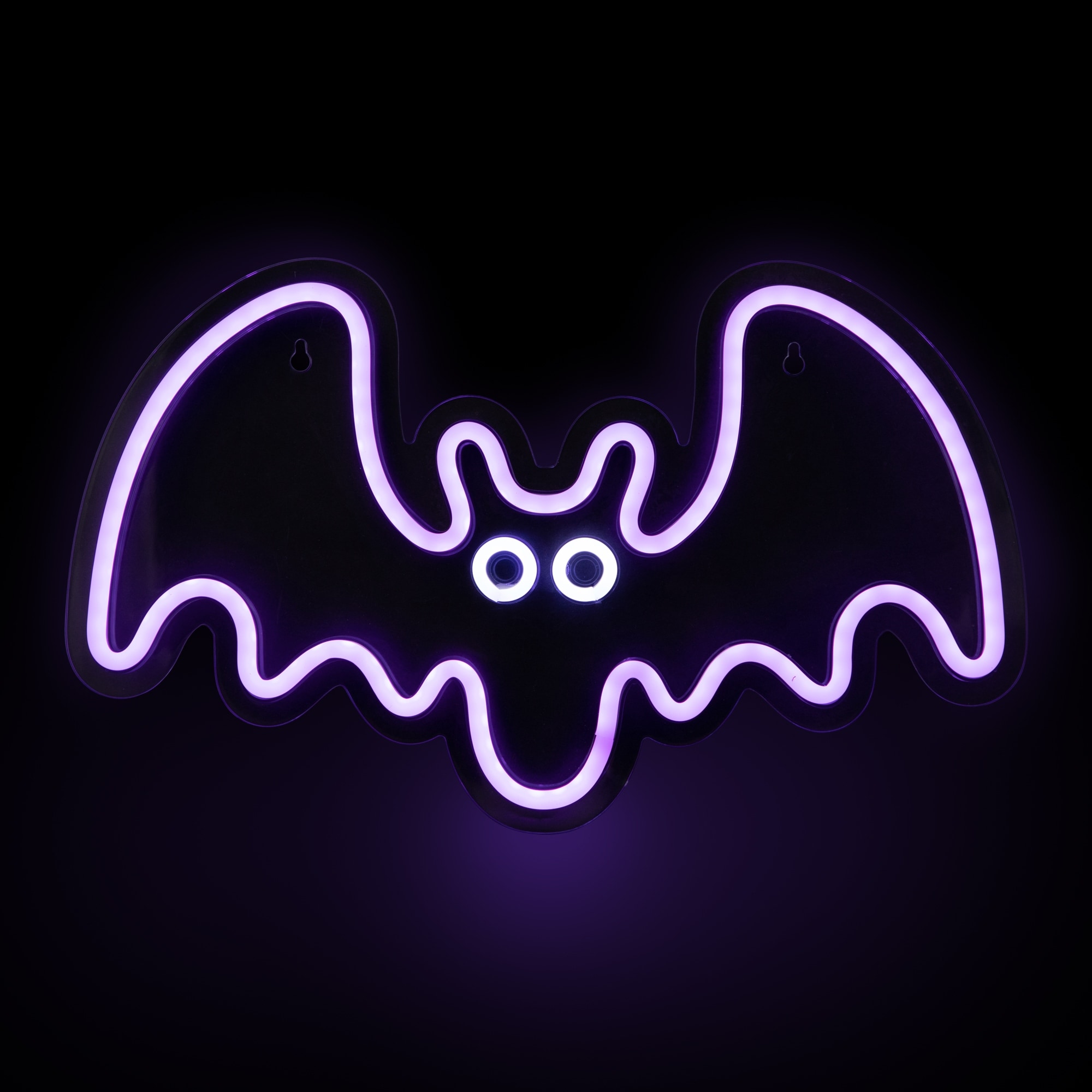 15" Purple LED Lighted Neon Style Purple Bat Halloween Window Silhouette