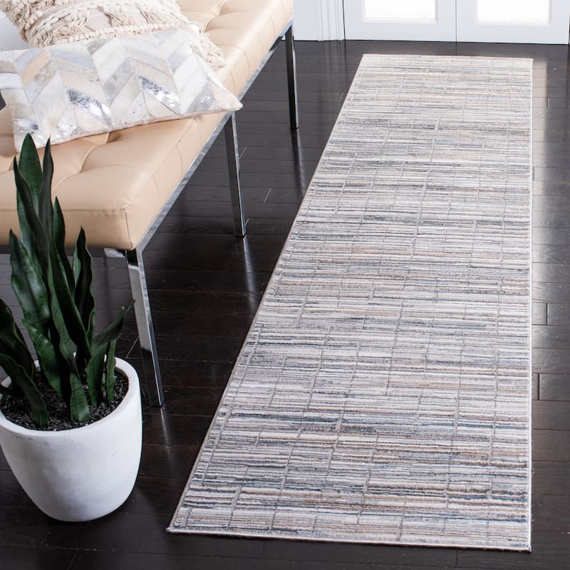 SAFAVIEH Sonoma Dillie Modern Abstract Rug - 2'2" x 9' Runner - Grey/Ivory