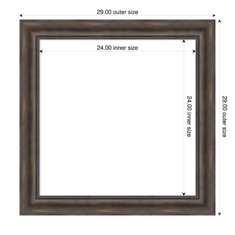 Amanti Art Rustic Pine Black Framed Dry Erase Magnetic Board - 29 x 29 in - Rustic Pine Brown