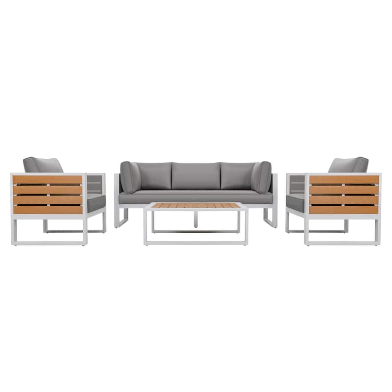 Outdoor Sofa Set, Coffee Table, Three-seat Sofa, 2 Armchairs