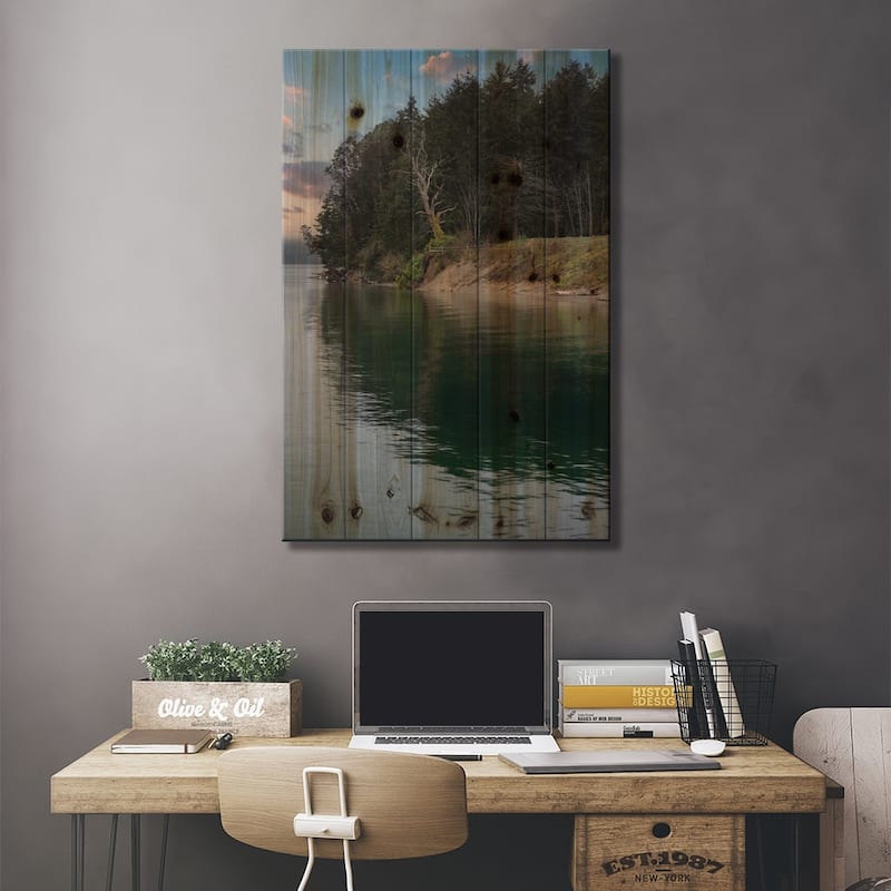 Green Abyss Print On Wood by Louis Ruth - Multi-Color