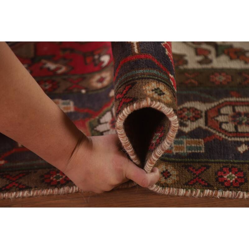 Hand Knotted Oriental 100% Wool Carpet Traditional Medallion Red Heriz Area Rug - 9' 6'' X 6' 3''