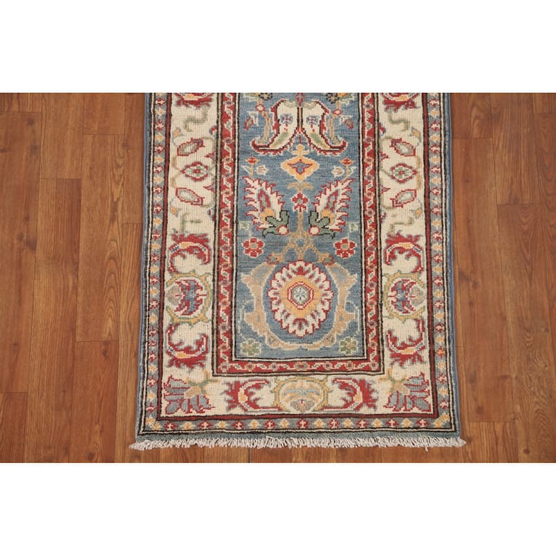 Kazak Runner Rug Handmade Oriental Floral Wool Carpet - 2'0" x 5'7"