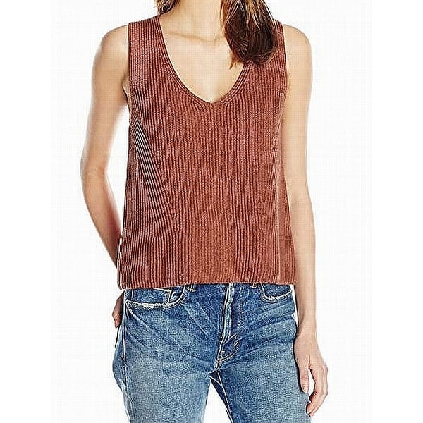 V neck sleeveless knit top Clearance