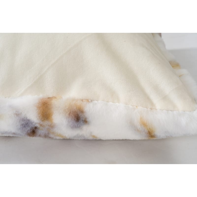 Faux Rabbit Fur Printed Pillow