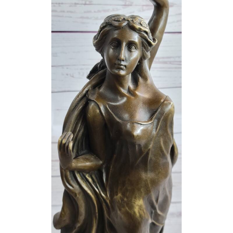Detailed Handcrafted Gorgeous Woman Female Solid Bronze Sculpture Figurine