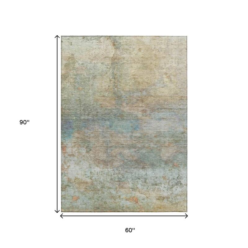 HomeRoots Abstract Transitional Rectangle Outdoor Rug