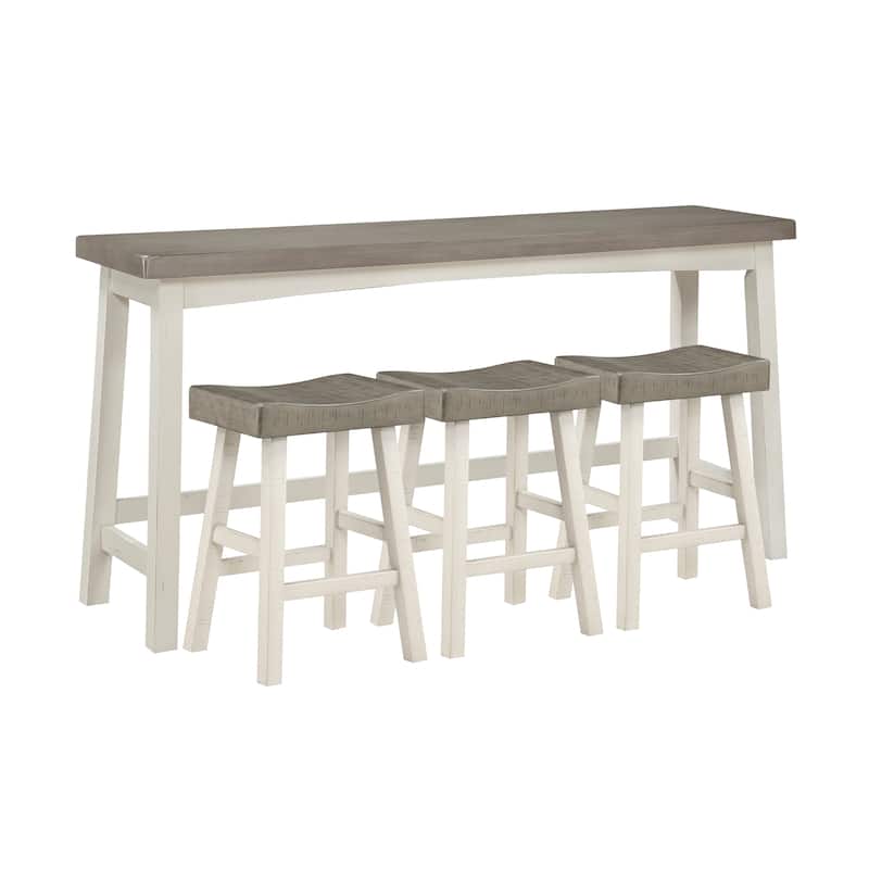 Fremont & Park Brigham 4-piece Counter Height Dining Set - White and Coffee