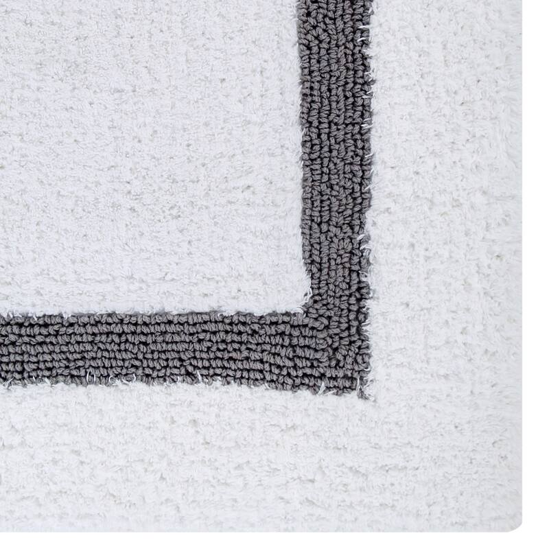 Better Trends Hotel Collection in Race Track 100% Cotton Super Absorbent Reversible Double Sided Machine Washable Bath Mat Rug