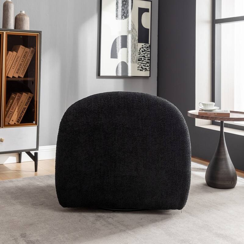 SEYNAR Modern Glam Boucle Upholstered 360 Degree Swivel Accent Armchair, Barrel Chair for Living Room