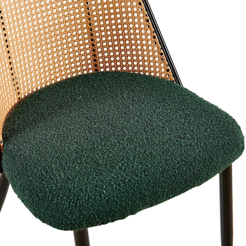 Natural Cane Back Dining Chairs Set of 2 Upholstered Dining Room Kitchen Chair