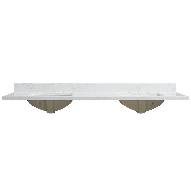 Jaen Composite Stone Vanity Top with White Rectangular Sink