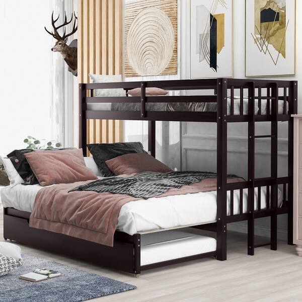 slide 2 of 18, Twin over Pull-out Bunk Bed with Trundle, Espresso Espresso