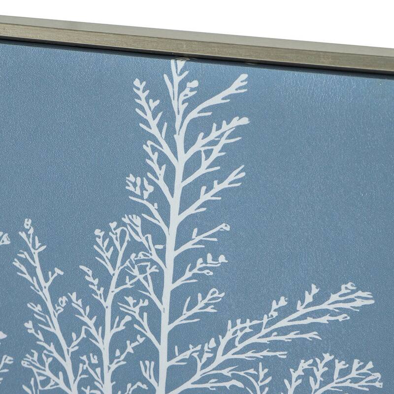 28 x 39 Hanging Wall Art Decor, Rectangular White Tree Design, Blue Canvas
