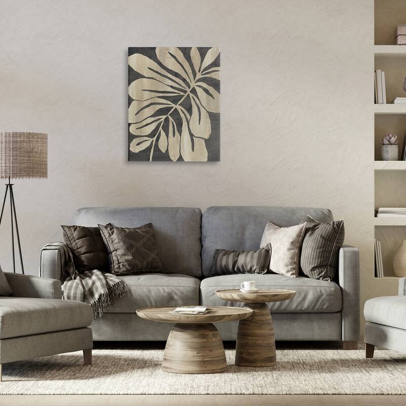 Stupell Natural Leaf Impression Canvas Wall Art Design By June Erica Vess
