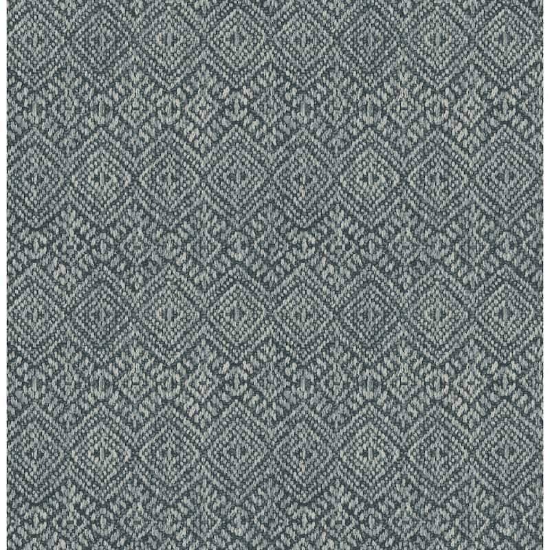 A-Street Prints Gallivant Indigo Woven Geometric Wallpaper
