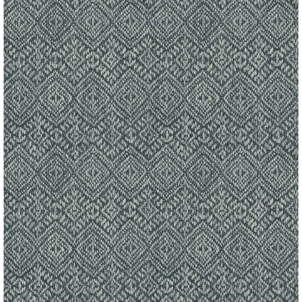 A-Street Prints Gallivant Indigo Woven Geometric Wallpaper