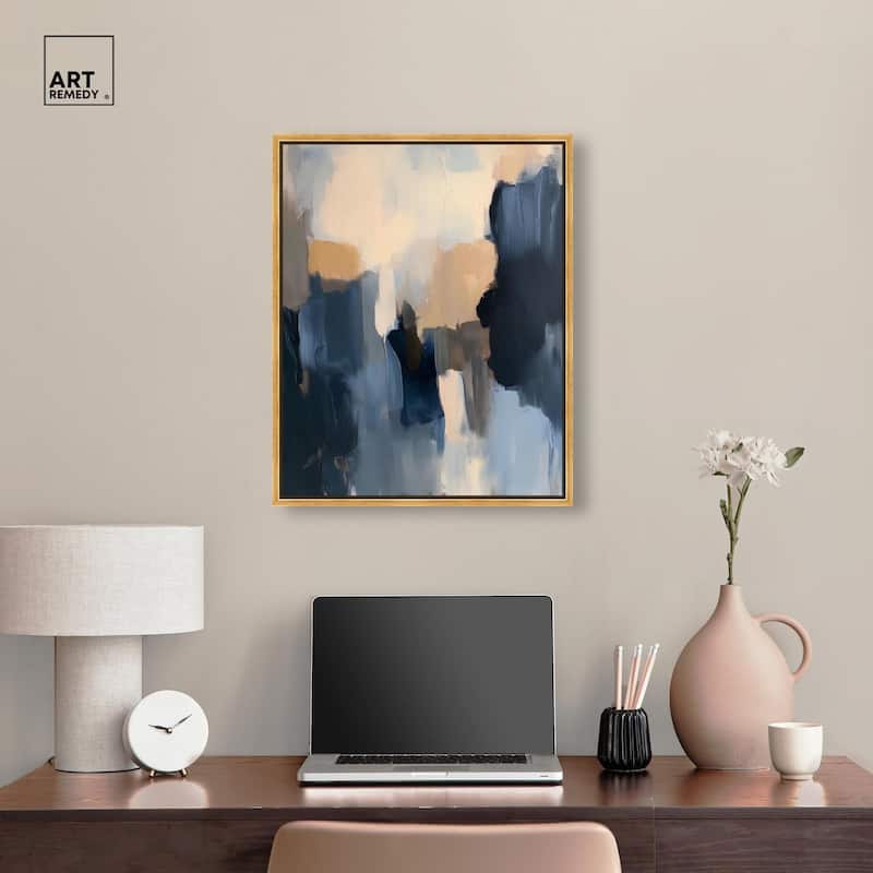 Navy Beige I Canvas by Art Remedy