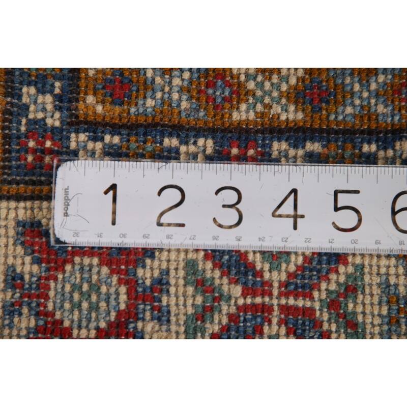 Kazak Oriental Accent Rug Hand-Knotted Red Geometric Wool Carpet - 2'8"x 4'1"