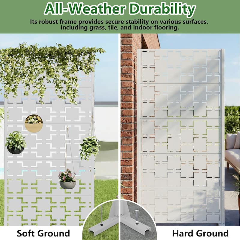 6 ft. H x 4 ft. Metal Privacy Screen Free Standing