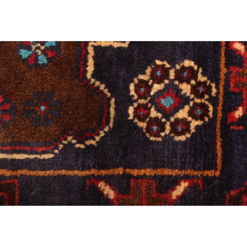 ECARPETGALLERY Hand-knotted Teimani Dark Navy Wool Rug - 2'7 x 4'9