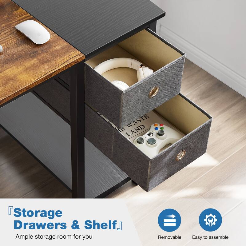 Modern Computer Office Desk with 2 Storage Drawers