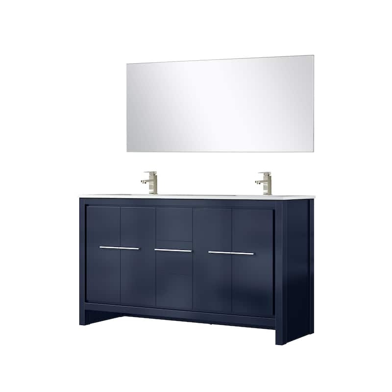 Lafarre Bath Vanity Quartz Top, Sink, Mirror & Brushed Nickel Faucet