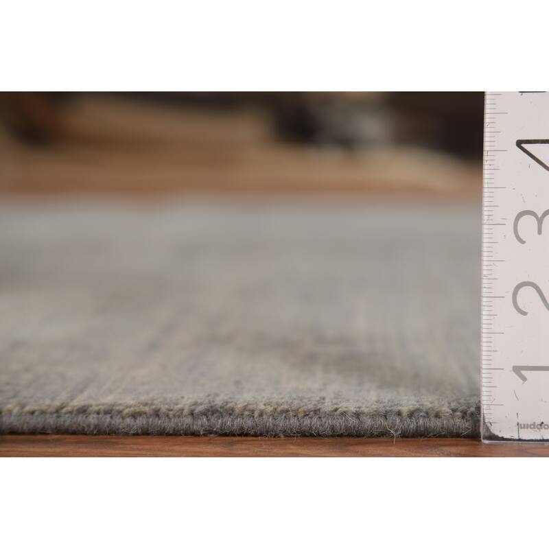 Modern Gray Blue Gabbeh Oriental Area Rug Handmade Wool Carpet - 5'0" x 6'5"