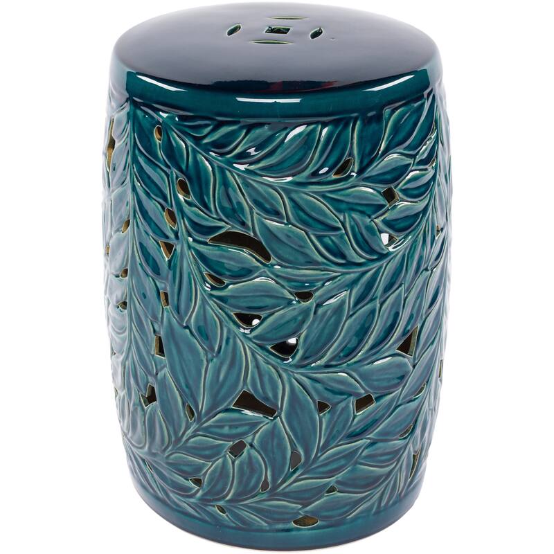 Livabliss Mili Tropical Leaves Outdoor Garden Stool