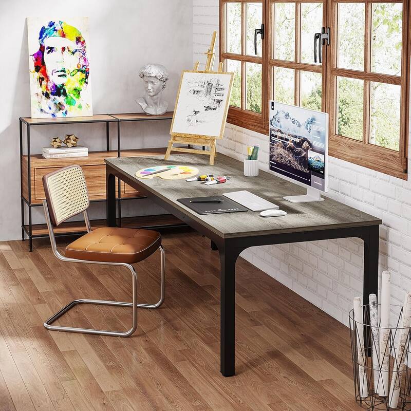 78.7" Extra Long Computer Desk/Table, Work Desk, Double Workstation Desk for Home Office