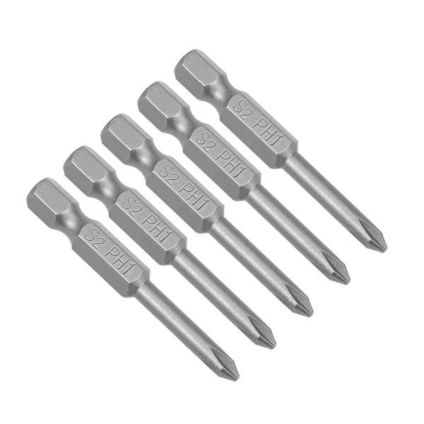 5Pcs 1/4-Inch Hex Shank 50mm Length Phillips 4PH1 Magnetic S2 Screwdriver Bits - 5pcs H1/4*50*4PH1