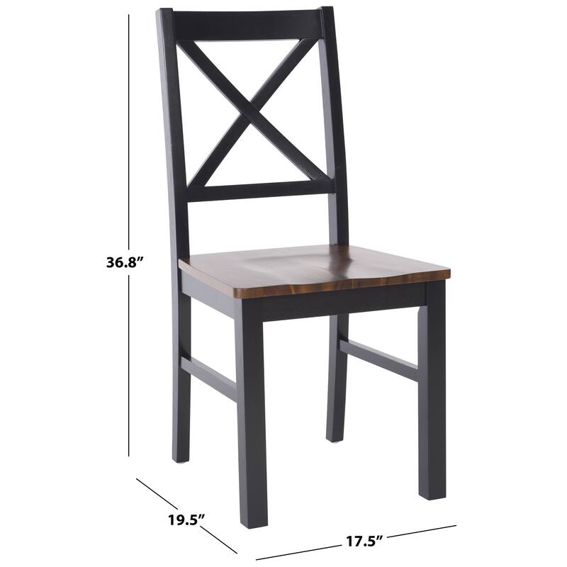 SAFAVIEH Concetta White/Natural Dining Chair - 17.5" W x 19.5" L x 37" H - 18"W x 20"D x 37"H