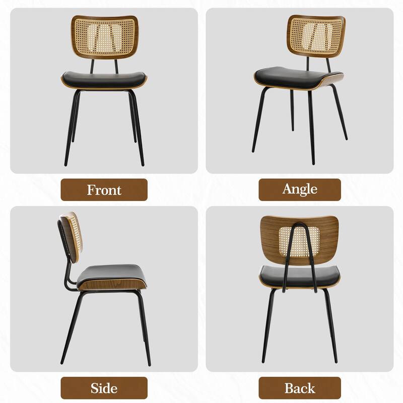Faux Leather Upholstered Dining Chairs Set of 2/4 - 33.5" H x 17.5" W x 23" D