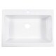 preview thumbnail 3 of 8, Parker Crisp White Fireclay 34" Single Bowl Quick-Fit Farmhouse Apron Front Drop-in Kitchen Sink (1 Hole) with Faucet Kit