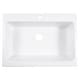 preview thumbnail 4 of 10, Parker Crisp White Fireclay 34" Single Bowl Quick-Fit Farmhouse Apron Front Drop-in Kitchen Sink with 1 Hole and Drain