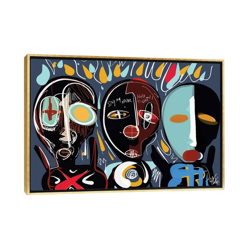 iCanvas "We Are A Family" by Emmanuel Signorino Framed Canvas Print - Gold - 32x48