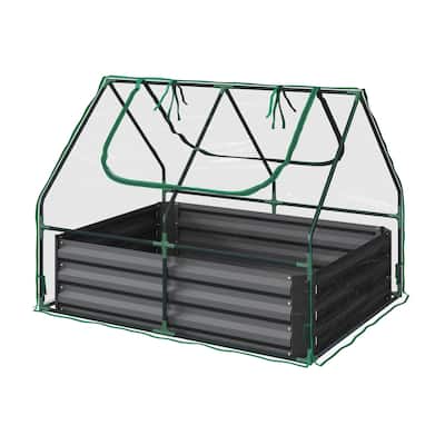 Raised Garden Bed with Removable Green House - 4ft x 3ft by Home-Complete