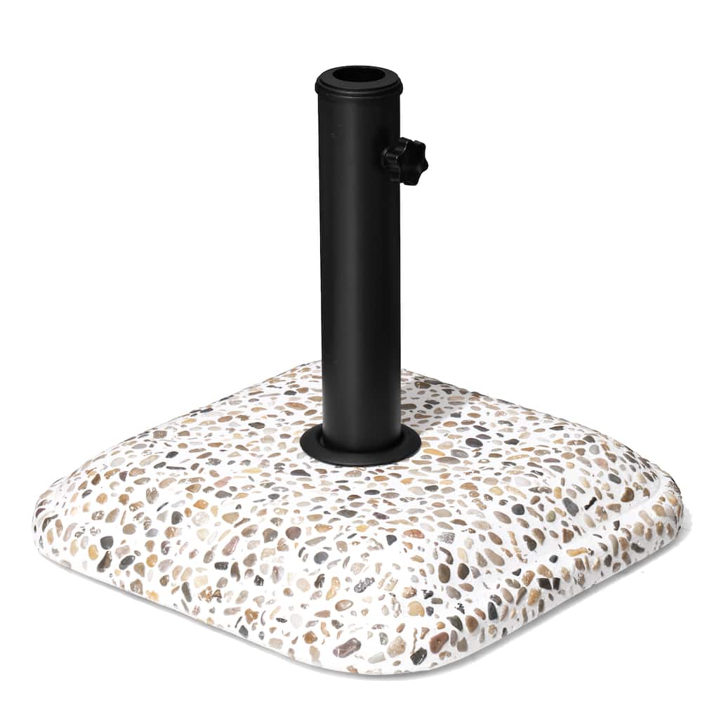 Outdoor Patio Square Umbrella Base Concrete-cobble Finish