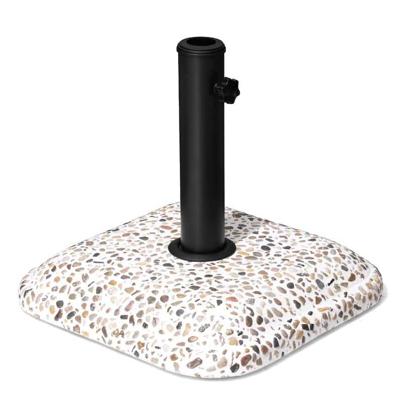 Outdoor Patio Square Umbrella Base Concrete-cobble Finish
