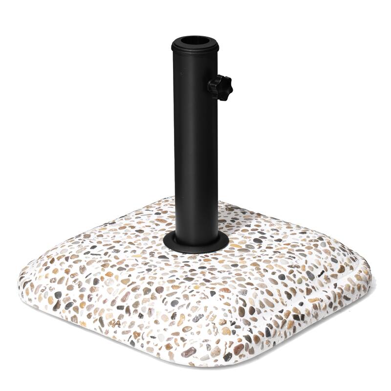 Outdoor Patio Square Umbrella Base Concrete-cobble Finish