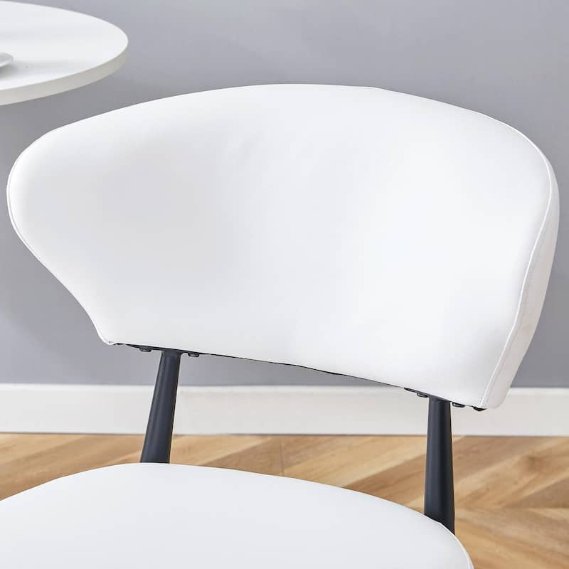 White Minimalist Ergonomic Dining Chair, With A Curved Backrest For Comfortable Design,Unlocking A Comfortable And Minim