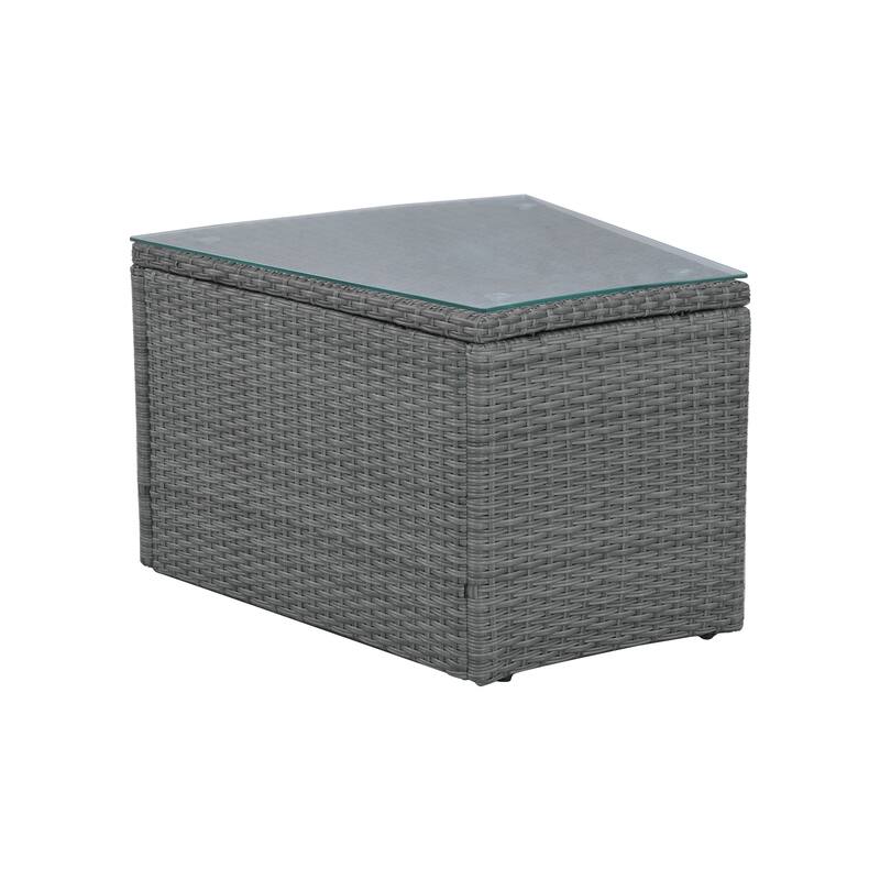 10-Piece Outdoor Sectional Half Round Patio Rattan Sofa Set