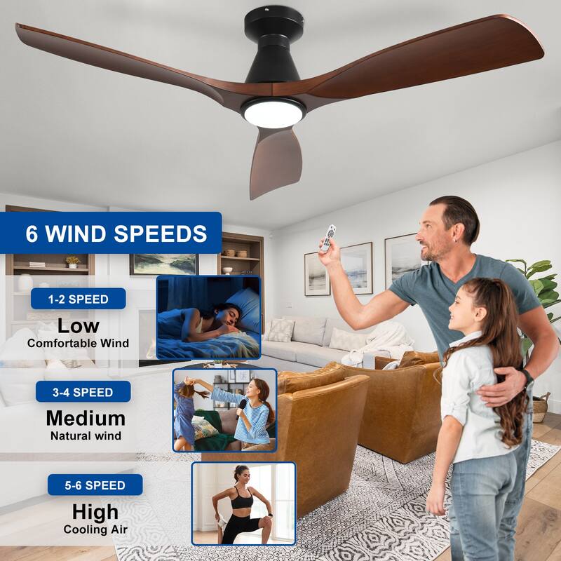 Ceiling Fan Without Light: 42-52 Inch 3 Blade Indoor Outdoor Fans for Patios