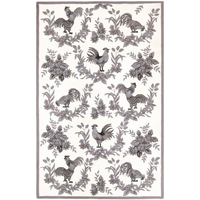 SAFAVIEH Handmade Chelsea Inis French Country Wool Rug - 5'3" x 8'3" - Grey