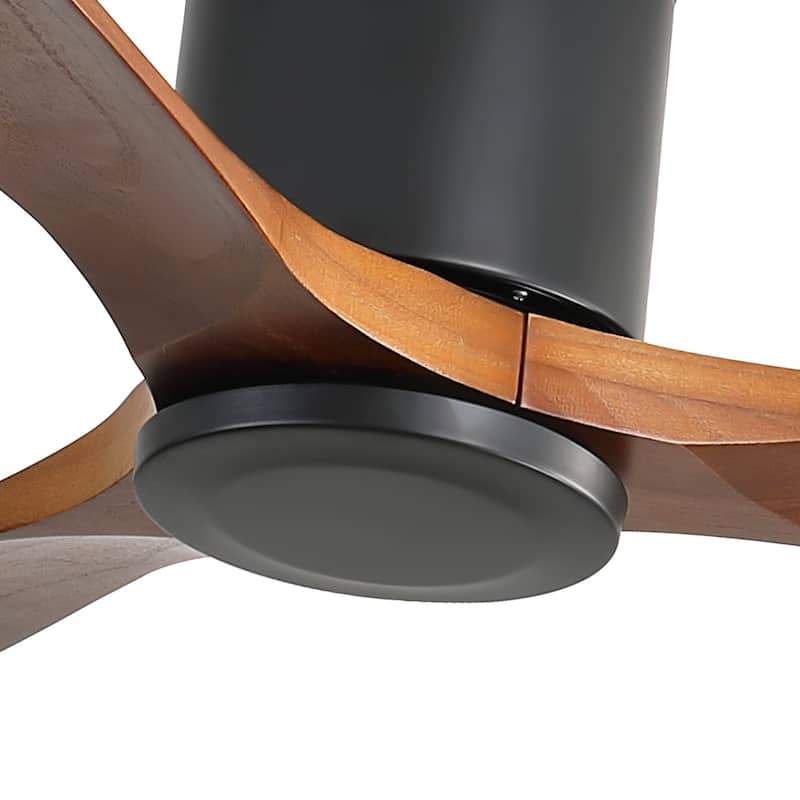 52 Inch Noiseless Flush Mount Ceiling Fan with Remote/Smart App Control,Dimmable Lights Optional,Reversible Motor
