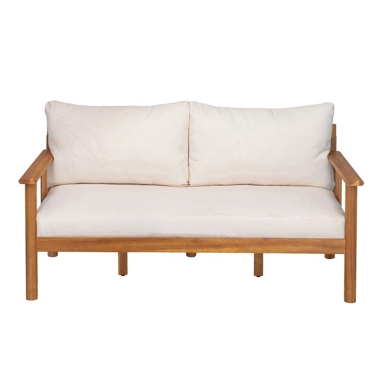 Christopher Knight Home - Acacia Wood Outdoor Patio Conversation Set